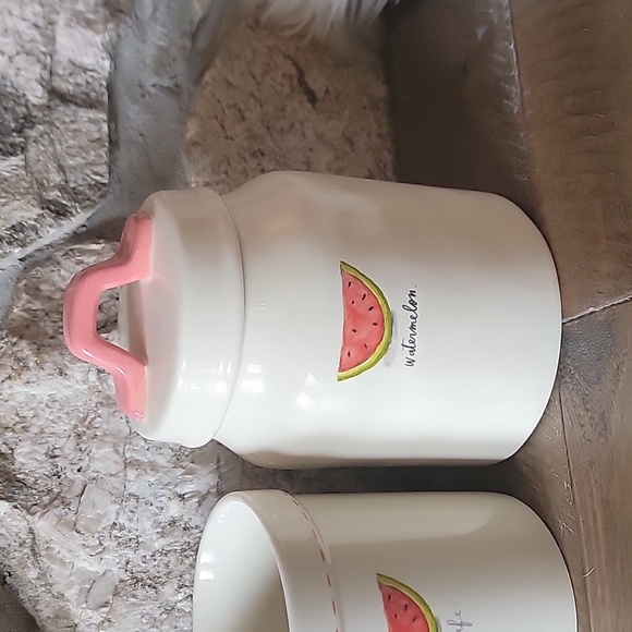 Rae dunn Watermelon set napkin fork spoon knife canister - Picture 6 of 8